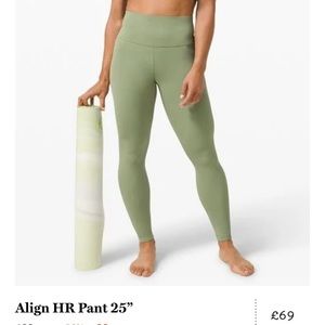 Lululemon Align HR Pants 25" leggings 14 16 18 20